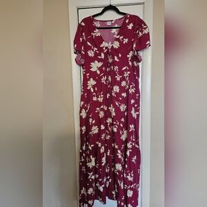 Gap Fushia Floral Maxi Dress
